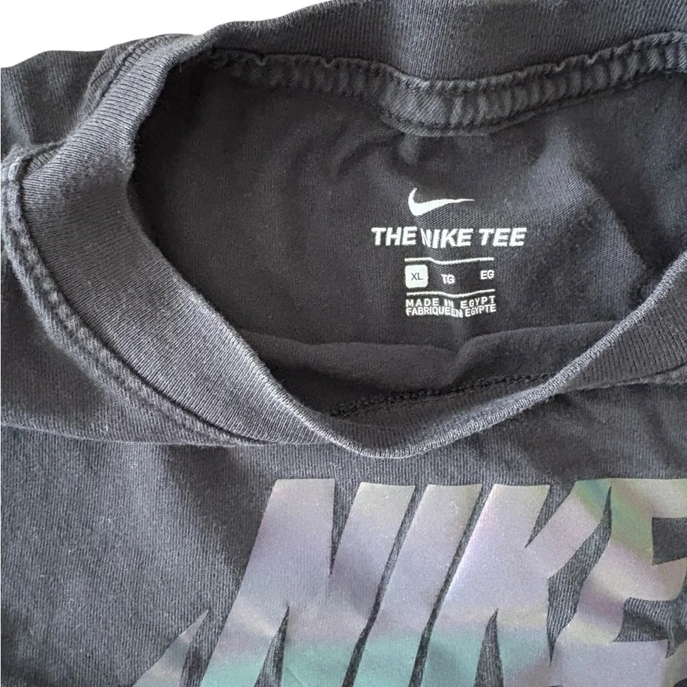 Nike Black Tee with Iridescent Logo